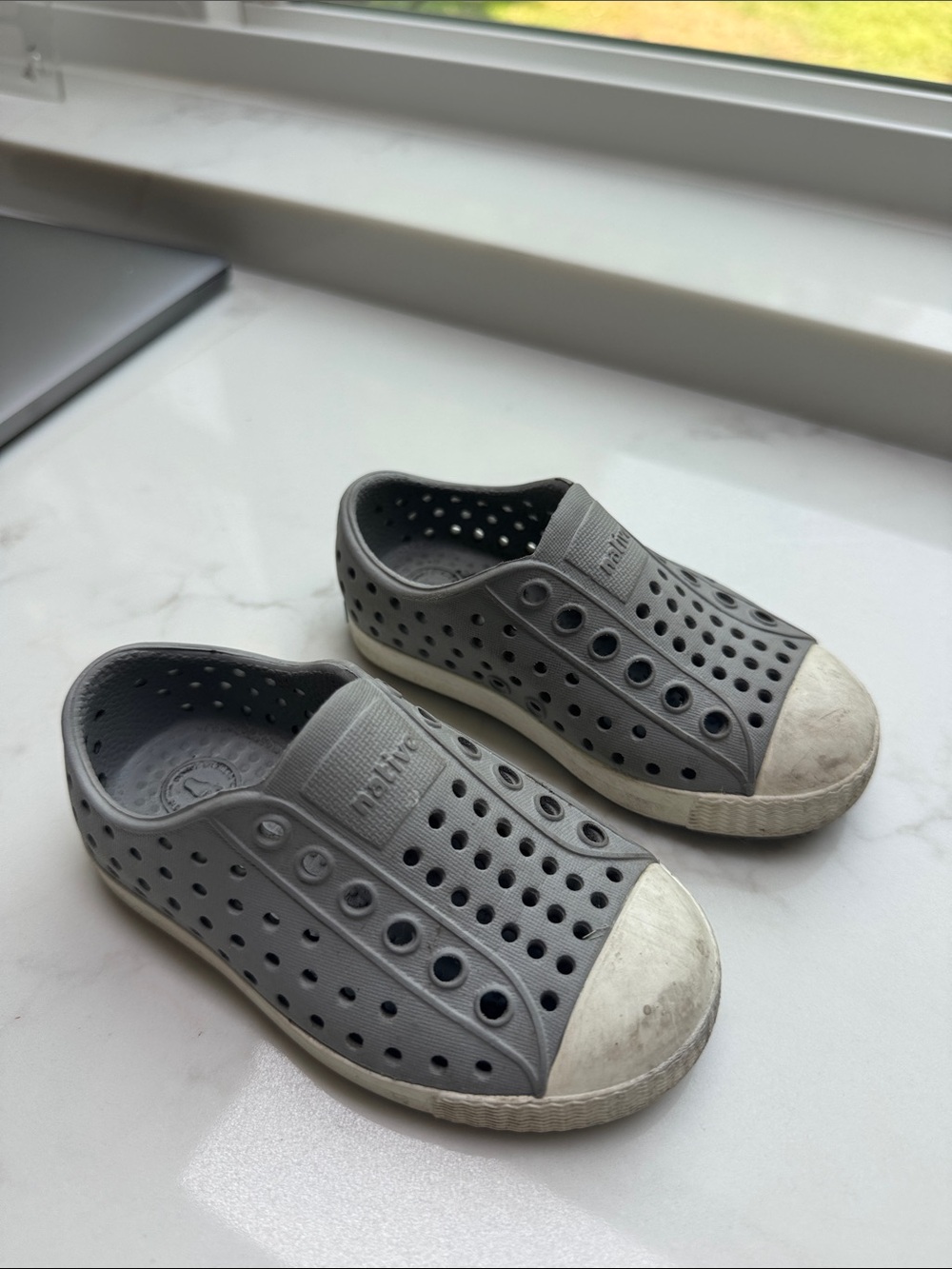 Native toddler  Water Slip-On Shoes in Grey